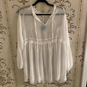 Cupshe NWT White Long Sleeve Cover Up